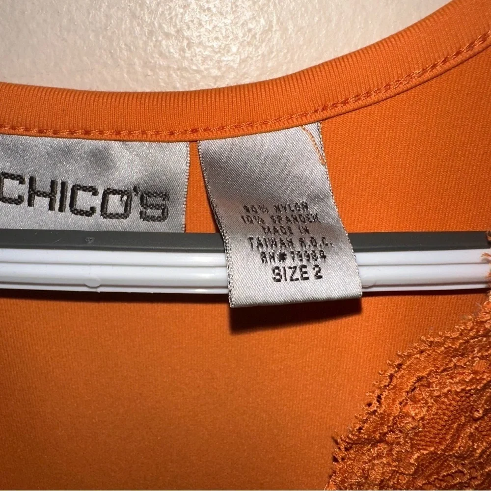 EUC Chico's Burnt Orange Lace Tank Top